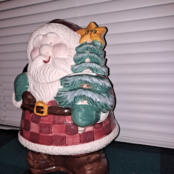 CKAO Home Trends Santa Claus Christmas Tree Cookie Jar Ceramic 1999 - Picture 3 of 8